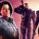A collage showing Alex from Life is Strange holding her hand out with two Outriders characters behind her carrying guns.